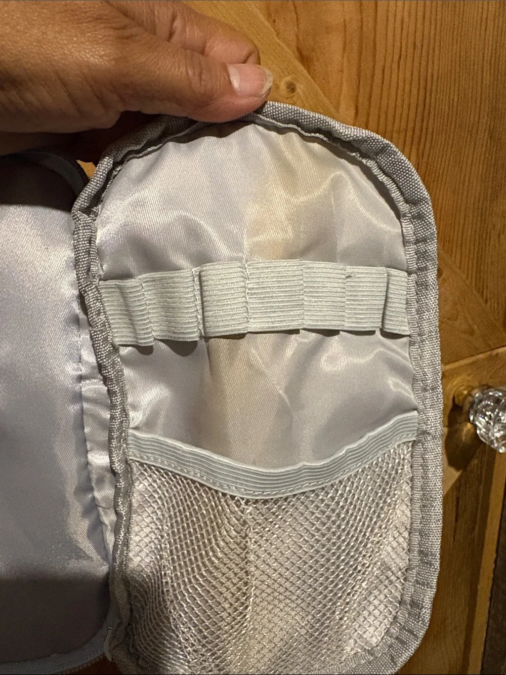 Light Blue Corduroy Kids Backpack with Strawberry Motif and Matching Pouch